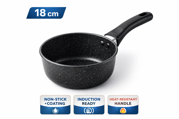 Cratiță Antiaderentă Premium 18 cm cu Strat Marmorat