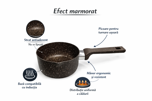 Cratiță Marmurată Mică cu Mâner